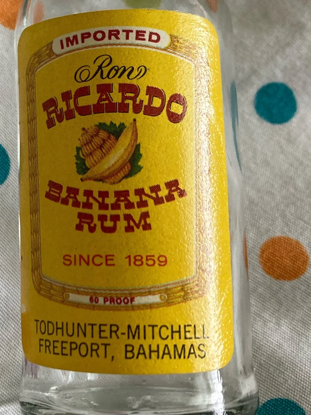 Ricardo Banana Rum Mini Bottle - EMPTY- vintage
